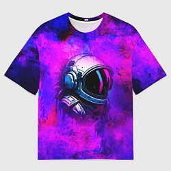Мужская футболка оверсайз Космонавт в красках