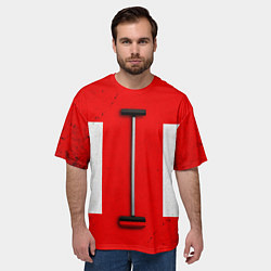 Футболка оверсайз мужская Щётка для кёрлинга, цвет: 3D-принт — фото 2