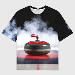 Футболка оверсайз мужская Кёрлинг и белый дым, цвет: 3D-принт