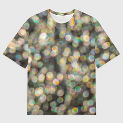 Мужская футболка оверсайз Мерцающие ночные огни боке эффект