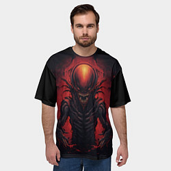 Футболка оверсайз мужская Злой инопланетянин из портала, цвет: 3D-принт — фото 2