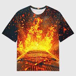Футболка оверсайз мужская Сапборд в огне, цвет: 3D-принт
