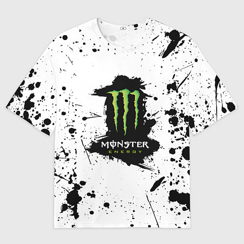 Мужская футболка оверсайз Monster energy брызги красок / 3D-принт – фото 1