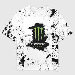 Мужская футболка оверсайз Monster energy брызги красок