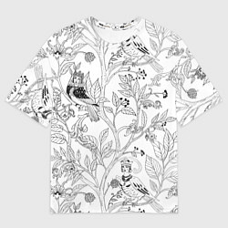 Мужская футболка оверсайз Птицы Сирин