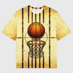 Мужская футболка оверсайз Кольцо с баскетбольным мячом