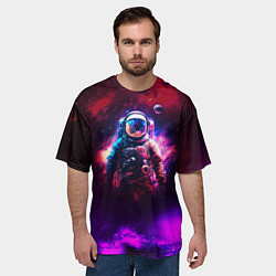 Футболка оверсайз мужская Космонавт пламенный, цвет: 3D-принт — фото 2