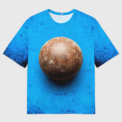 Мужская футболка оверсайз Ядро для талкания на синем