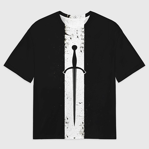 Мужская футболка оверсайз Шпага на черном / 3D-принт – фото 1