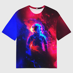 Футболка оверсайз мужская Космонавт в пламени, цвет: 3D-принт