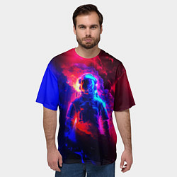 Футболка оверсайз мужская Космонавт в пламени, цвет: 3D-принт — фото 2