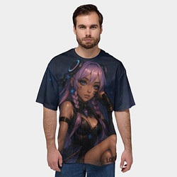 Футболка оверсайз мужская Ситлали со звездами - Genshin Impact, цвет: 3D-принт — фото 2