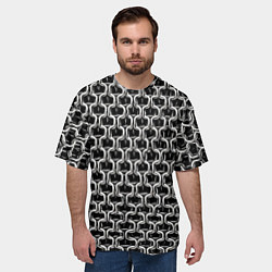 Футболка оверсайз мужская Кольчуга крупная - паттерн, цвет: 3D-принт — фото 2