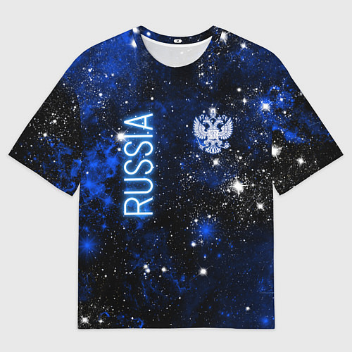 Мужская футболка оверсайз Звёздное небо России и герб / 3D-принт – фото 1