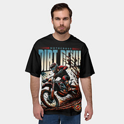 Футболка оверсайз мужская Motocross - dirt devil, цвет: 3D-принт — фото 2