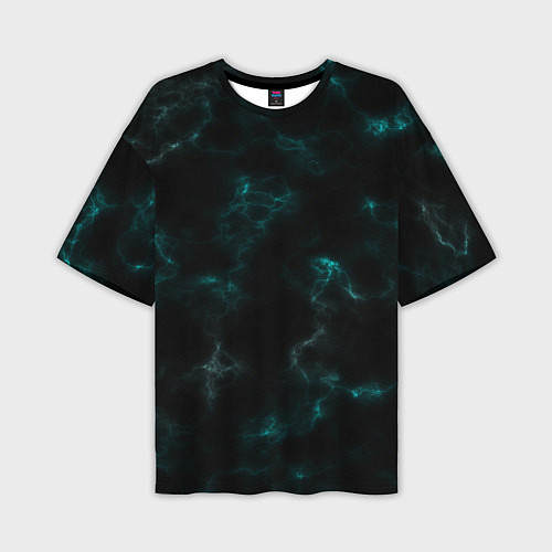 Мужская футболка оверсайз Color black turquoise / 3D-принт – фото 1
