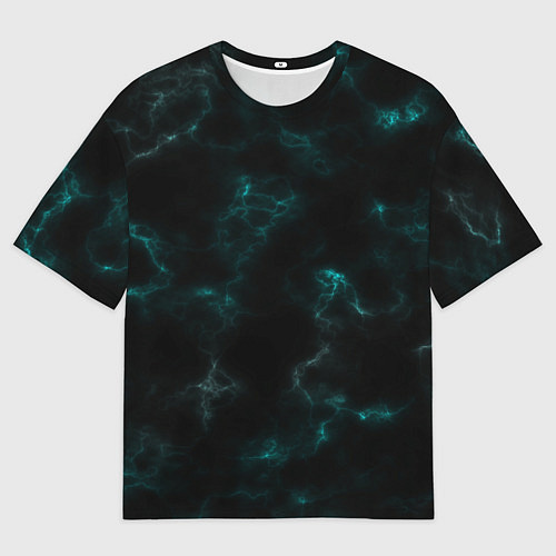 Мужская футболка оверсайз Color black turquoise / 3D-принт – фото 1