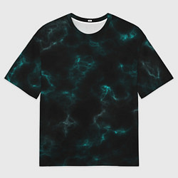 Футболка оверсайз мужская Color black turquoise, цвет: 3D-принт