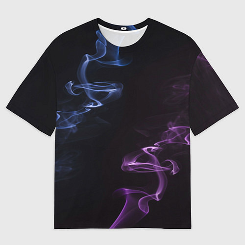 Мужская футболка оверсайз Color black blue pink / 3D-принт – фото 1