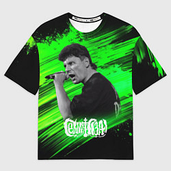 Мужская футболка оверсайз Юрий Хой с микрофоном