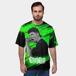Футболка оверсайз мужская Юрий Хой с микрофоном, цвет: 3D-принт — фото 2