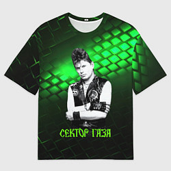Футболка оверсайз мужская Сектор газа зеленый текстурный фон, цвет: 3D-принт