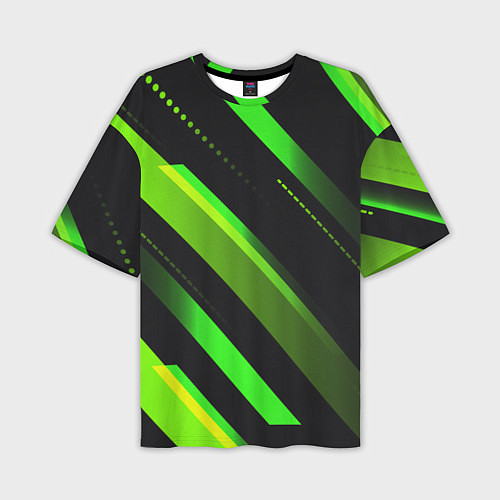Мужская футболка оверсайз Color black green / 3D-принт – фото 1