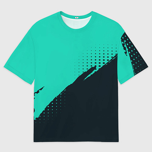Мужская футболка оверсайз Color black light blue / 3D-принт – фото 1