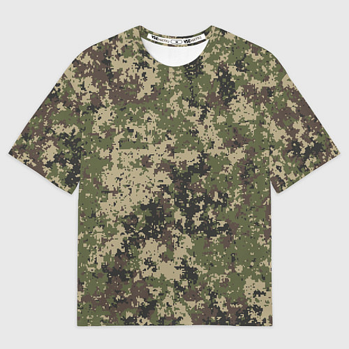 Мужская футболка оверсайз Камуфляж защитный пиксельный / 3D-принт – фото 1