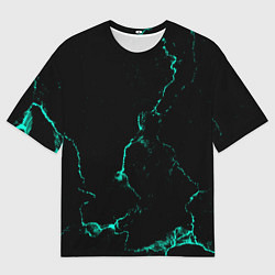 Мужская футболка оверсайз Color black turquoise