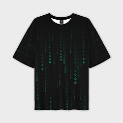 Футболка оверсайз мужская Color black turquoise, цвет: 3D-принт