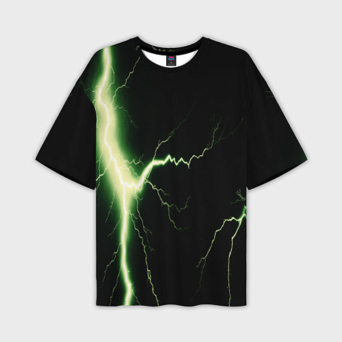 Мужская футболка оверсайз Lightning yellow текстура / 3D-принт – фото 1