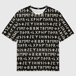 Футболка оверсайз мужская Древние руны викингов, цвет: 3D-принт