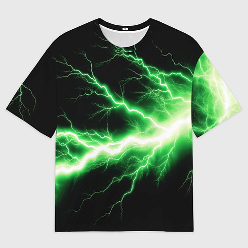 Мужская футболка оверсайз Lightning green / 3D-принт – фото 1
