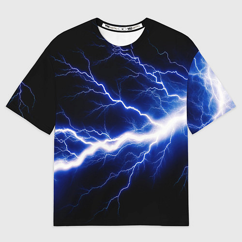 Мужская футболка оверсайз Lightning blue / 3D-принт – фото 1