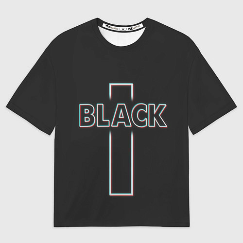 Мужская футболка оверсайз Black - cross / 3D-принт – фото 1