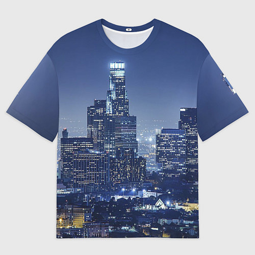 Мужская футболка оверсайз City / 3D-принт – фото 1