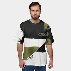 Футболка оверсайз мужская Ford эмблема, цвет: 3D-принт — фото 2