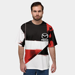 Футболка оверсайз мужская Mazda логотип, цвет: 3D-принт — фото 2