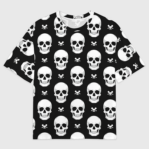 Мужская футболка оверсайз Черепной фон / 3D-принт – фото 1
