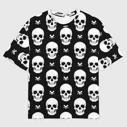 Мужская футболка оверсайз Черепной фон