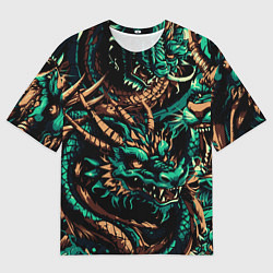 Мужская футболка оверсайз Японские драконы ирезуми