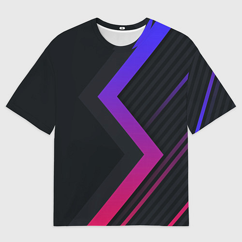 Мужская футболка оверсайз Color black line / 3D-принт – фото 1