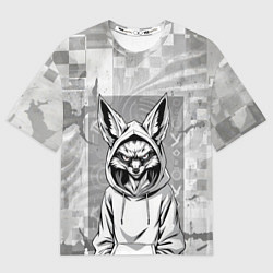 Мужская футболка оверсайз Фенек в балахоне