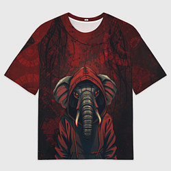 Футболка оверсайз мужская Слон в балахоне, цвет: 3D-принт