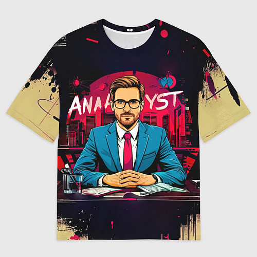Мужская футболка оверсайз Analyst / 3D-принт – фото 1