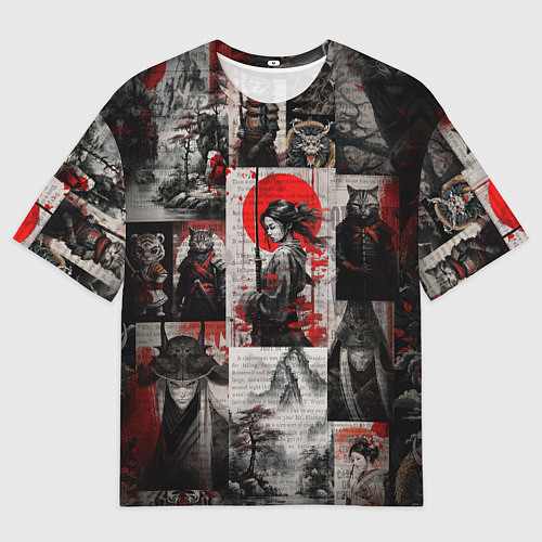 Мужская футболка оверсайз Japanese samurai art / 3D-принт – фото 1