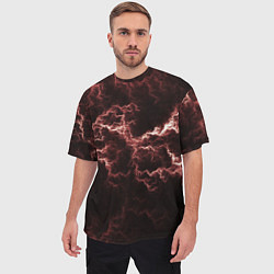 Футболка оверсайз мужская Lightning red, цвет: 3D-принт — фото 2