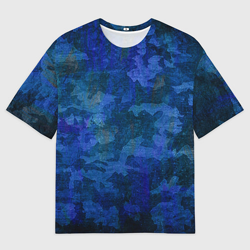 Мужская футболка оверсайз Абстракция - blue uniform camouflage / 3D-принт – фото 1