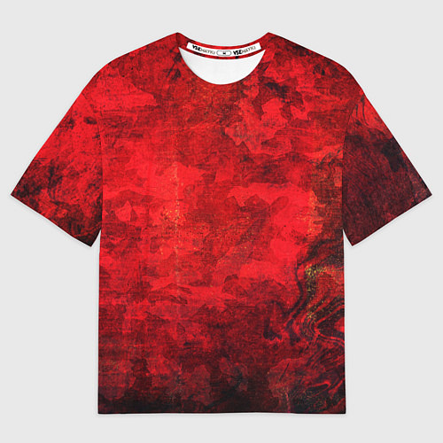 Мужская футболка оверсайз Абстракция - red shabby wall / 3D-принт – фото 1